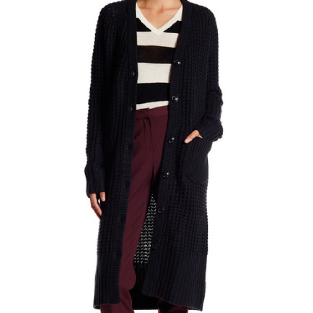 Canvas By Lands End Long Chunky Sweater Cardigan